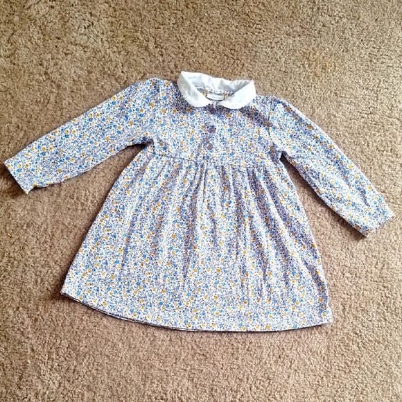 Floral Long Sleeve Dress with White Collar - Picture 1 of 5